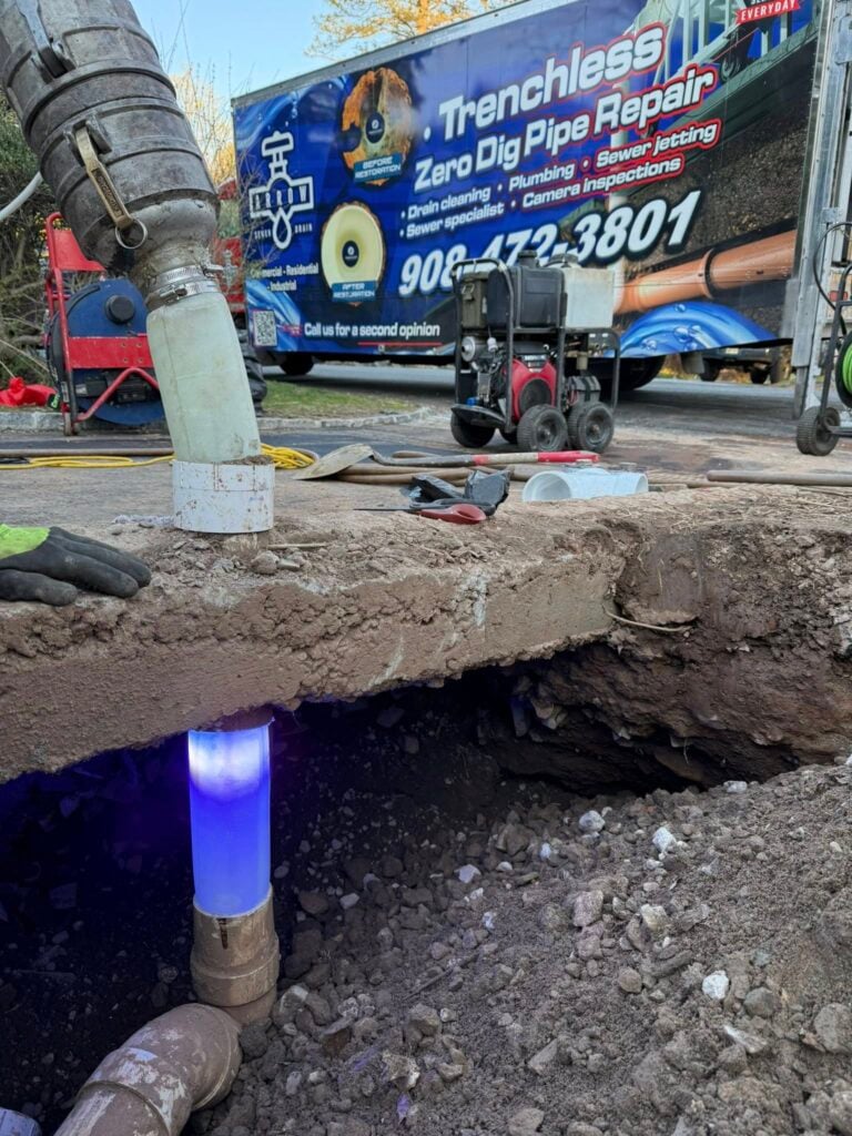 Trenchless pipe repair in new jersey completed by arrow sewer