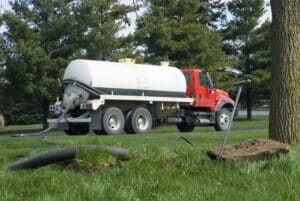 Septic tank is pumped as regular maintenance 